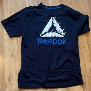 Reebok Navy and Sky Blue Short sleeve Medium Tee
